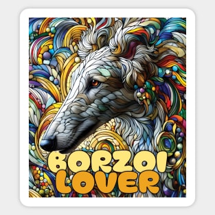 Borzoi lover, stained glass. I love borzois. Sticker